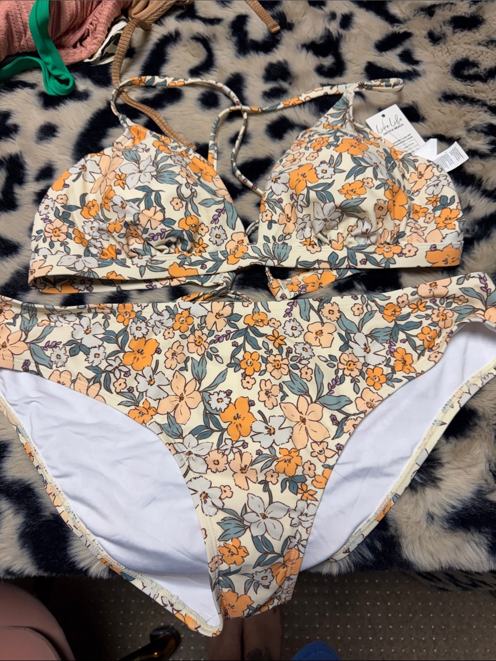 Cupshe Yellow Floral Tie-Front Bikini Bottoms